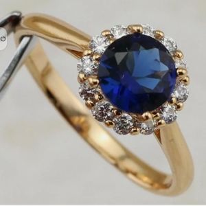 New 2.3ct sapphire cz gf ring
